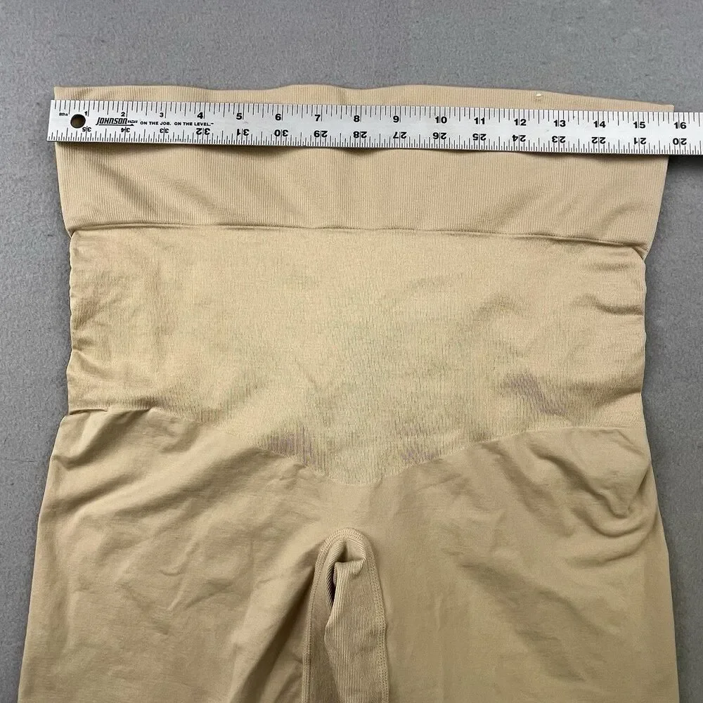 Cacique The Slimmer High Waist Shorts Size 26/28 Tan Thigh Shaper Shapewear